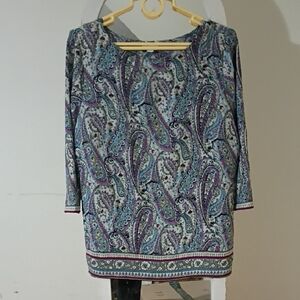 J. Jill Paisley Blouse in Blue and Purple